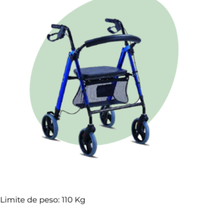 Andadera Rollator Ligera Plegable Azul.
