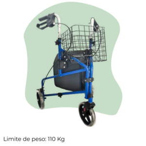 Andadera Rollator de 3 Ruedas Azul.