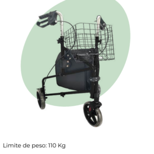 Andadera Rollator de 3 Ruedas Negra.