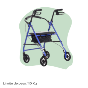 Andadera Rollator de Acero Azul.