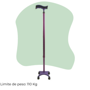 Bastón de 4 Apoyos Base Plástica Reforzada Corta Morado
