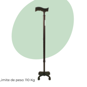 Bastón de 4 Apoyos Base Plástica Reforzada Corta Negro
