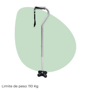 Bastón de 4 Apoyos Mini Deluxe Plata