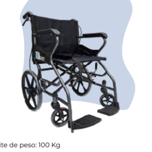 Silla de Ruedas de Traslado con Frenos y Doble Cruceta