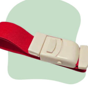 Torniquete Elástico con Hebilla Color Rojo
