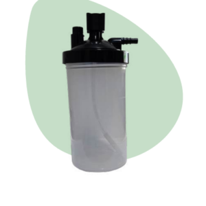 Vaso Humidificador para Oxígeno Negro.