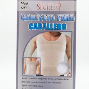 CAMISETA MODELADORA PARA CABALLERO BLANCA.